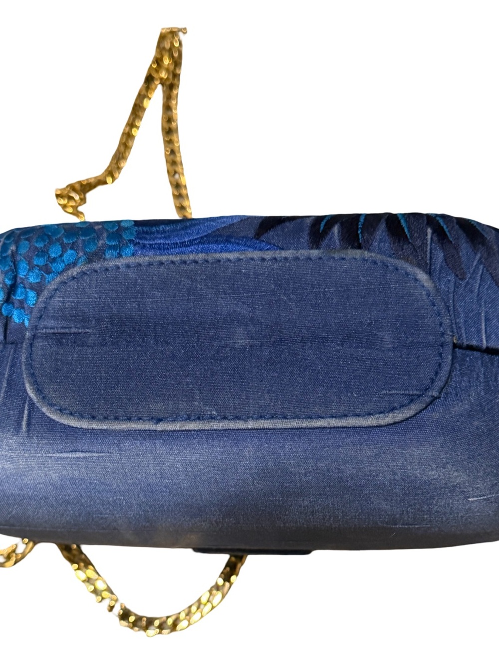 J. Renée RARE Hard Shell Vibrant Embroidered Blue Floral Design Crossbody - Picture 10 of 12